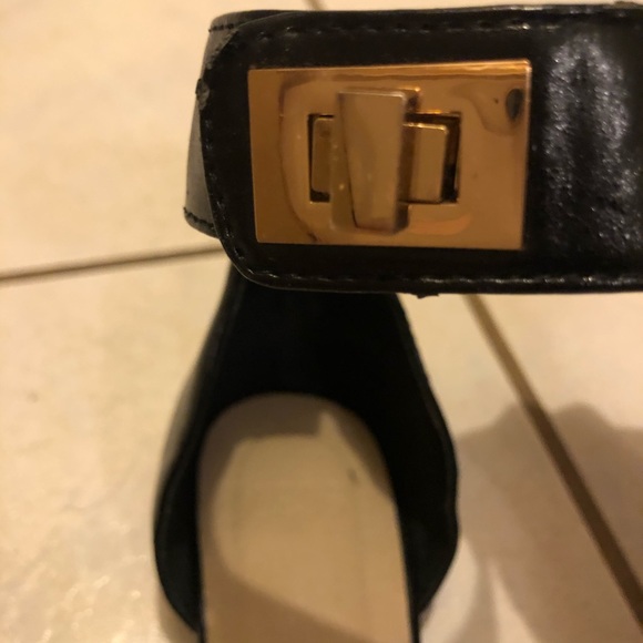 ASOS Black Flats with Gold Buckle Strap - Picture 6 of 7